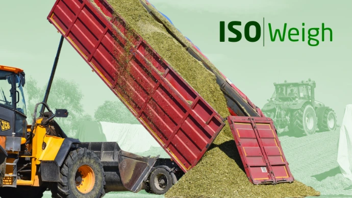 ISO-Weigh: trailer tipping a load of silage